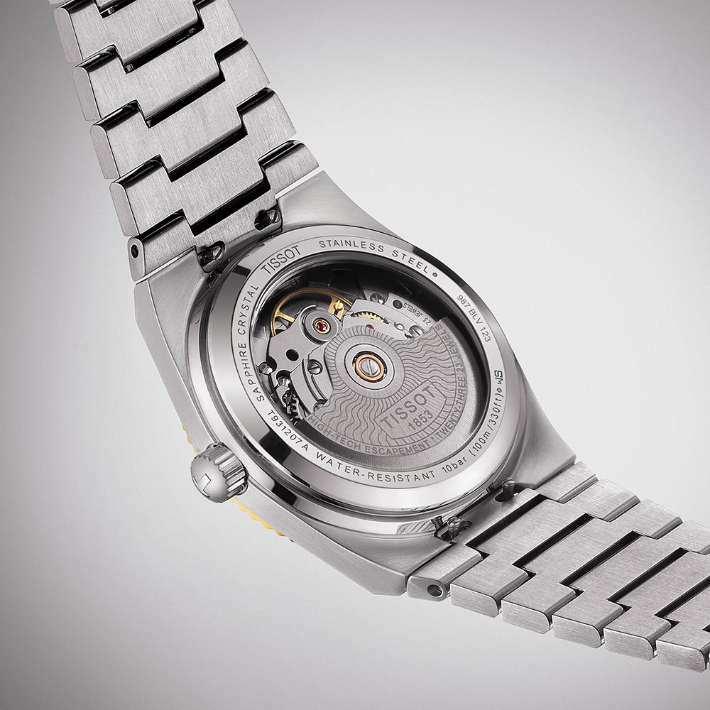 Tissot Prx Powermatic 80 18K Gold Bezel T931.207.41.031.01 Ανοξείδωτο ατσάλι Μπρασελέ Ασημί χρώμα καντράν