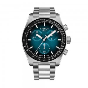 Tissot PR516 Chronograph T149.417.11.041.01 Quartz Χρονογράφος Ανοξείδωτο ατσάλι Μπρασελέ Τιρκούαζ χρώμα καντράν