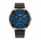 ommy Hilfiger Lance 1710523 Quartz Multi function Stainless steel Black leather strap Blue color dial