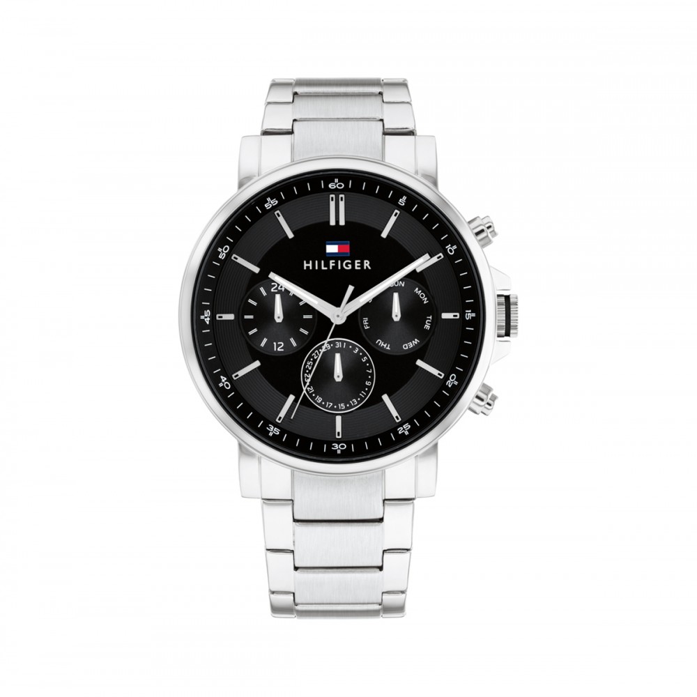 Tommy Hilfiger Tyson 1710667 Quartz Ανοξείδωτο ατσάλι Μπρασελέ Μαύρο χρώμα καντράν