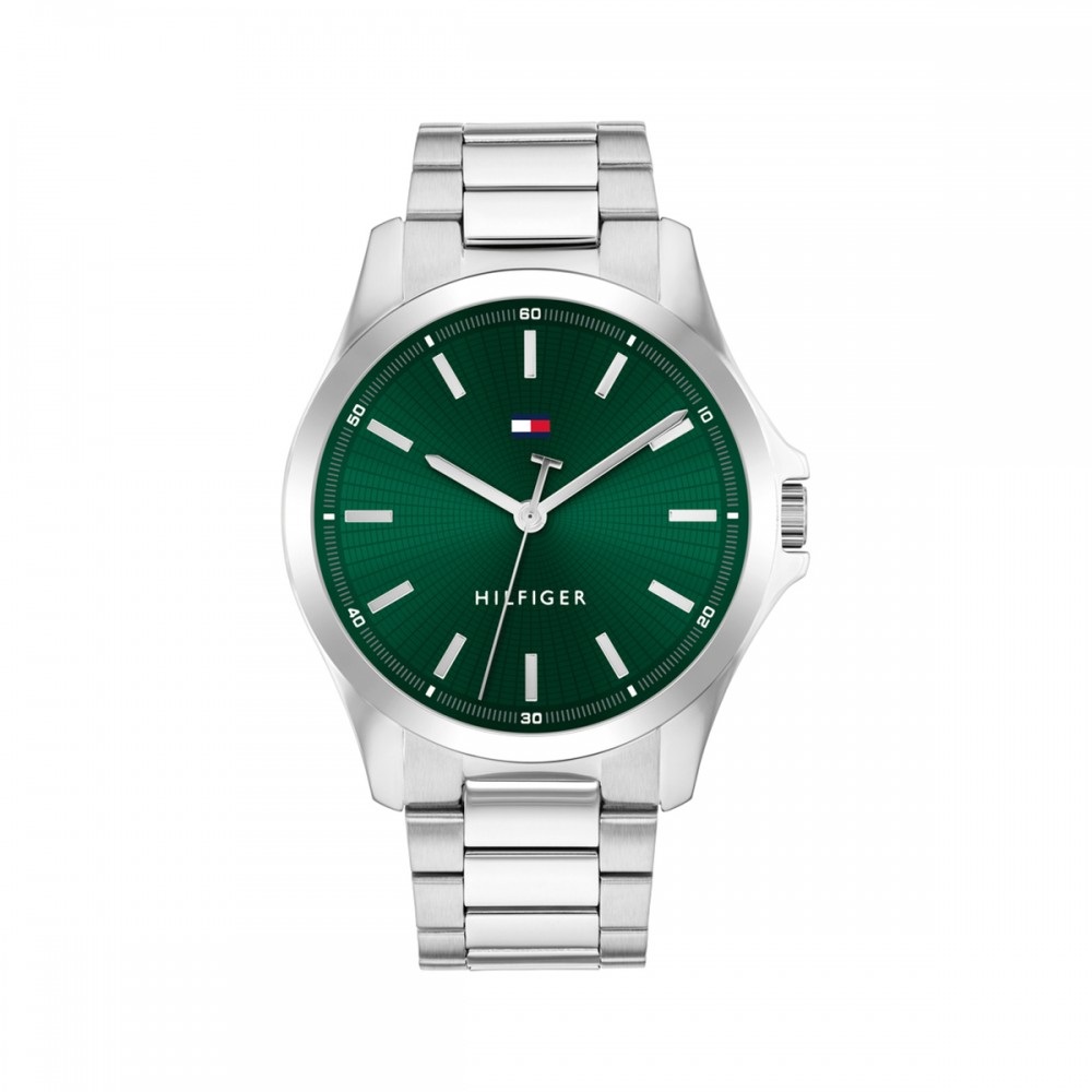 Tommy Hilfiger Bruce 1710672 Quartz Ανοξείδωτο ατσάλι Μπρασελέ Πράσινο χρώμα καντράν