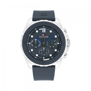 Tommy Hilfiger Morgan 1710687 Quartz Multi function Stainless steel Blue rubber strap Blue color dial