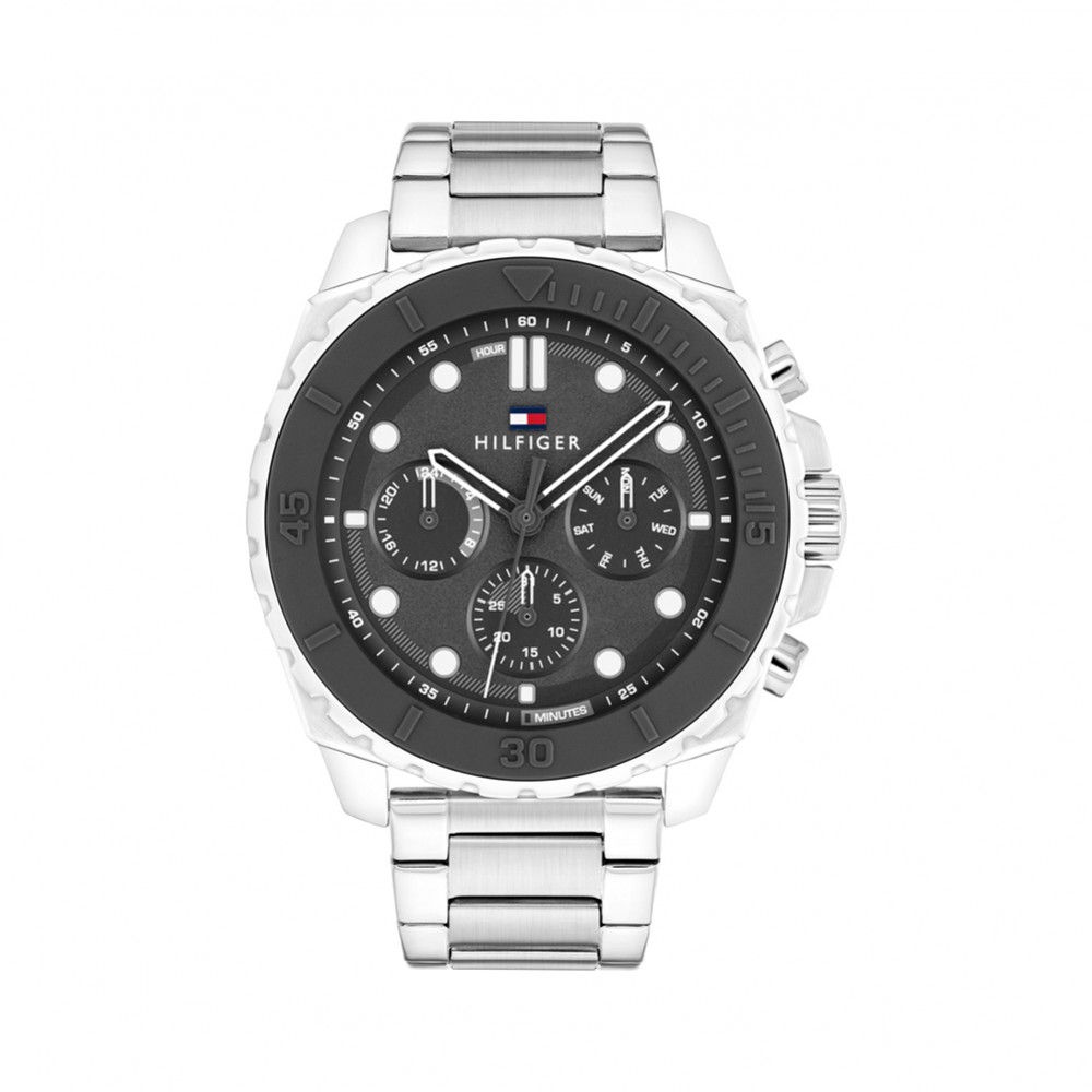 Tommy Hilfiger Morgan 1710689 Quartz Πολλαπλών ενδείξεων Ανοξείδωτο ατσάλι Μπρασελέ Γκρί χρώμα καντράν
