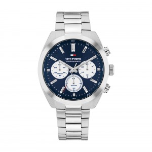 Tommy Hilfiger Hudson 1710722 Quartz Πολλαπλών ενδείξεων Ανοξείδωτο ατσάλι Μπρασελέ Μπλε χρώμα καντράν