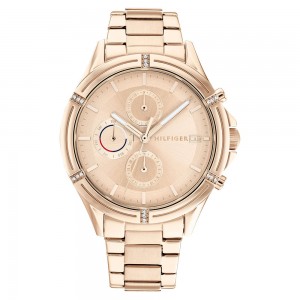 Tommy Hilfiger Ariana 1782505 Quartz multifunction Stainless Steel Bracelet Pink gold color dial Crystalls