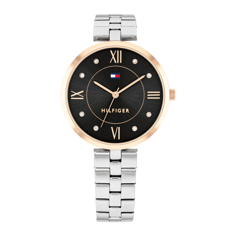Tommy Hilfiger Elia 1782684 Quartz Ανοξείδωτο ατσάλι Μπρασελέ Μαύρο χρώμα καντράν Κρύσταλλα