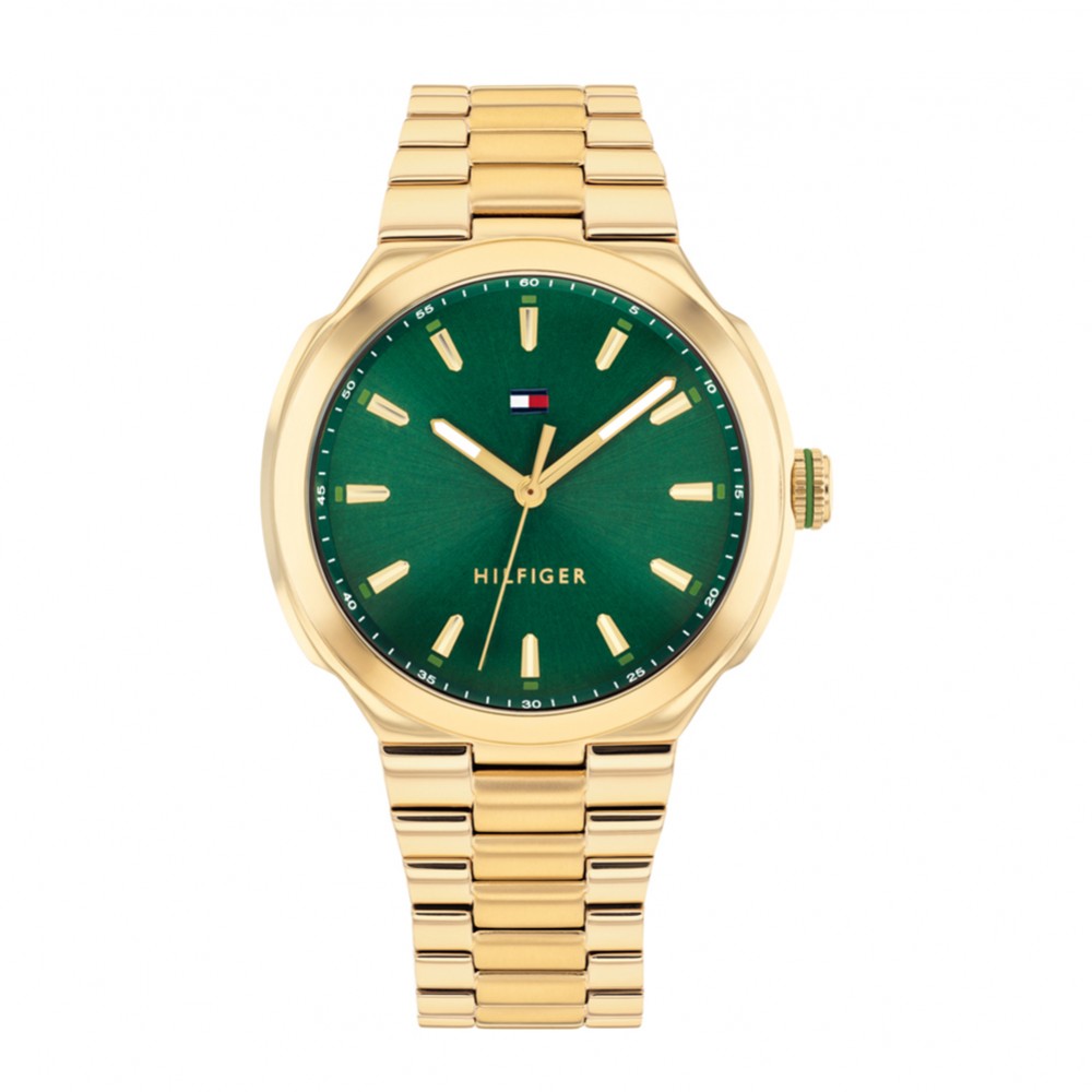 Tommy Hilfiger Georgia 1782820 Quartz Επιχρυσωμένο Ανοξείδωτο ατσάλι Μπρασελέ Πράσινο χρώμα καντράν