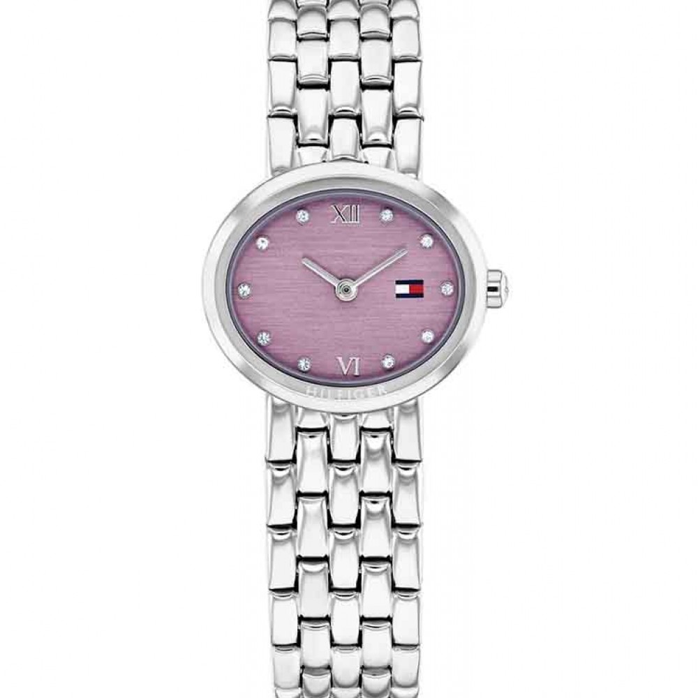 Tommy Hilfiger Moira 1782843 Quartz Ανοξείδωτο ατσάλι Μπρασελέ Μωβ χρώμα καντράν Κρύσταλα