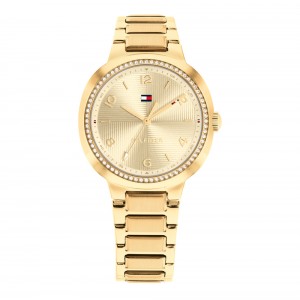 Tommy Hilfiger Savannah 1782900 Quartz Επιχρυσωμένο Ανοξείδωτο ατσάλι Μπρασελέ Σαμπανιζέ χρώμα καντράν Κρύσταλλα