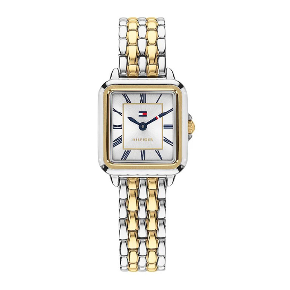 Tommy Hilfiger Mia 1782915 Quartz Ανοξείδωτο ατσάλι Διμεταλλικό Μπρασελέ Λευκό χρώμα καντράν
