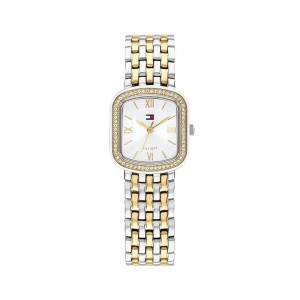 Tommy Hilfiger Abby 1782922 Quartz Ανοξείδωτο ατσάλι Διμεταλλικό Μπρασελέ Λευκό χρώμα καντράν