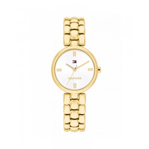 Tommy Hilfiger Annie 1782928 Quartz Επιχρυσωμένο Ανοξείδωτο ατσάλι Μπρασελέ Λευκό χρώμα καντράν