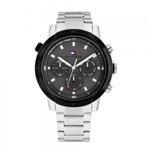 Tommy Hilfiger Troy 1792106 Quartz Πολλαπλών ενδείξεων Ανοξείδωτο ατσάλι Μπρασελέ Γκρι χρώμα καντράν