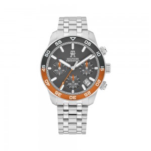 Tommy Hilfiger Th85 Carbon 1792186 Quartz Multi function Stainless steel Brachelet Grey color dial