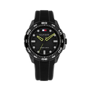 Tommy Hilfiger Regatta 1792266 Quartz Ιονισμένο Ανοξείδωτο ατσάλι Μαύρο καουτσούκ λουρί Μαύρο χρώμα καντράν