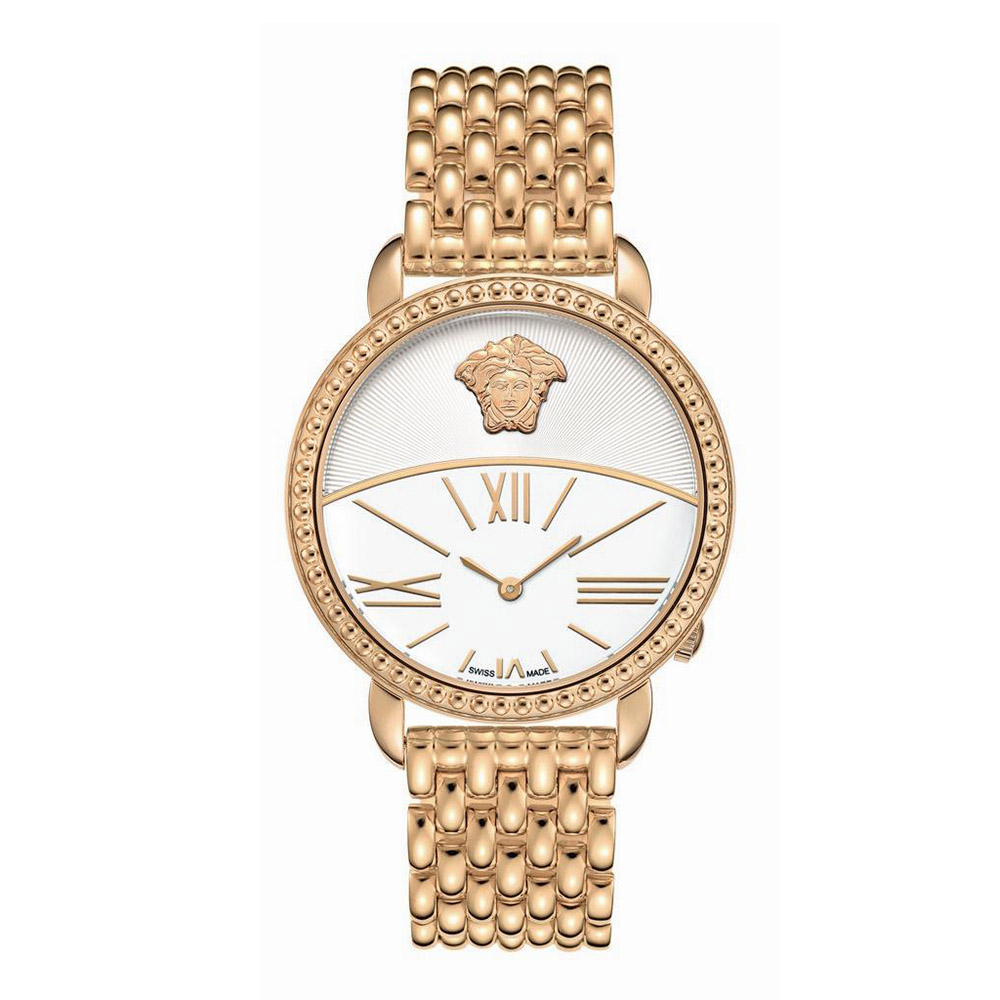 VERSACE Krios 93Q80D002 S080 Quartz Plated stainless steel Bracelet Mother of pearl dial