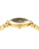 Versace Greek VE5B00625 Three Hands Επιχρυσωμένο ανοξείδωτο ατσάλι Μπρασελέ Μαύρο χρώμα καντράν