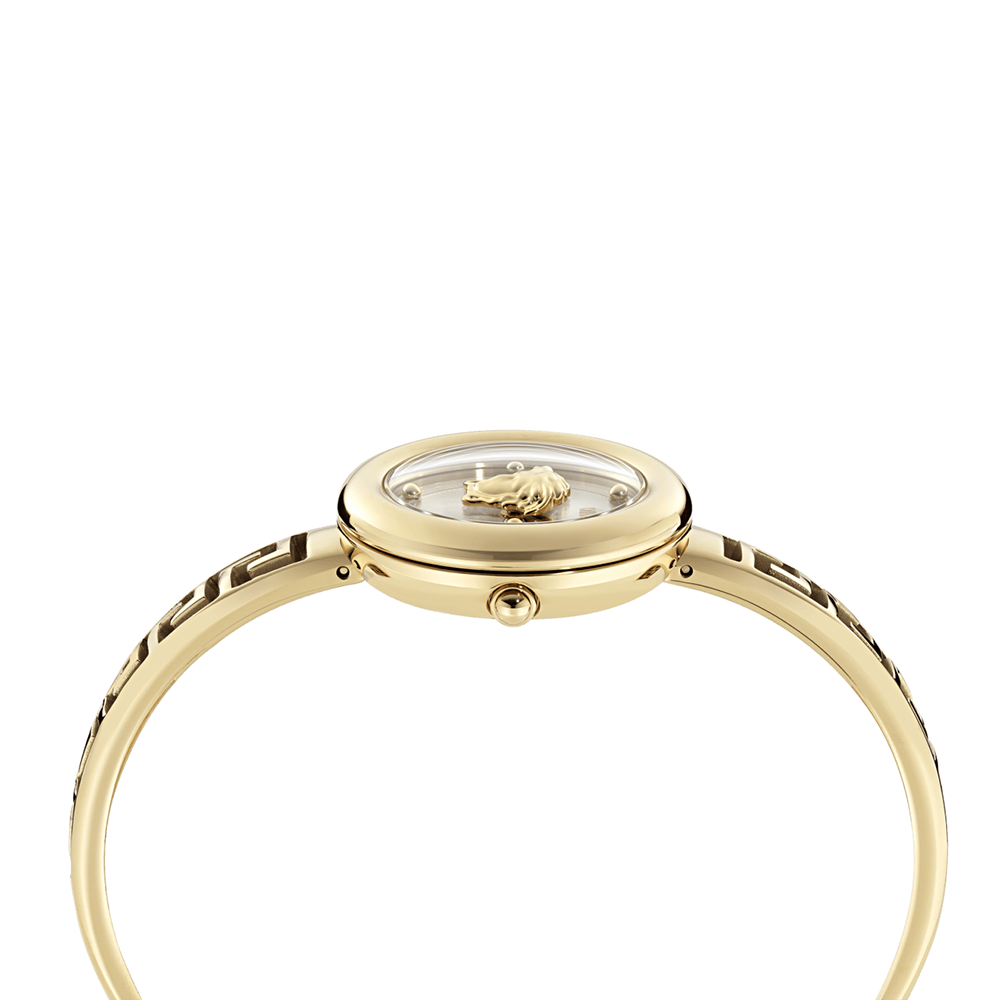 Versace Medusa Eclipse VE5F00226 Three Hands Επιχρυσωμένο ανοξείδωτο ατσάλι Μπρασελέ Ασημί χρώμα καντράν
