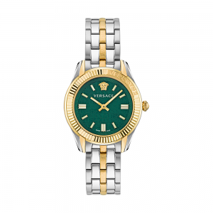 Versace Greca Time Lady VE6C00423 Quartz Stainless steel Bracelet Green color dial Plated bezel