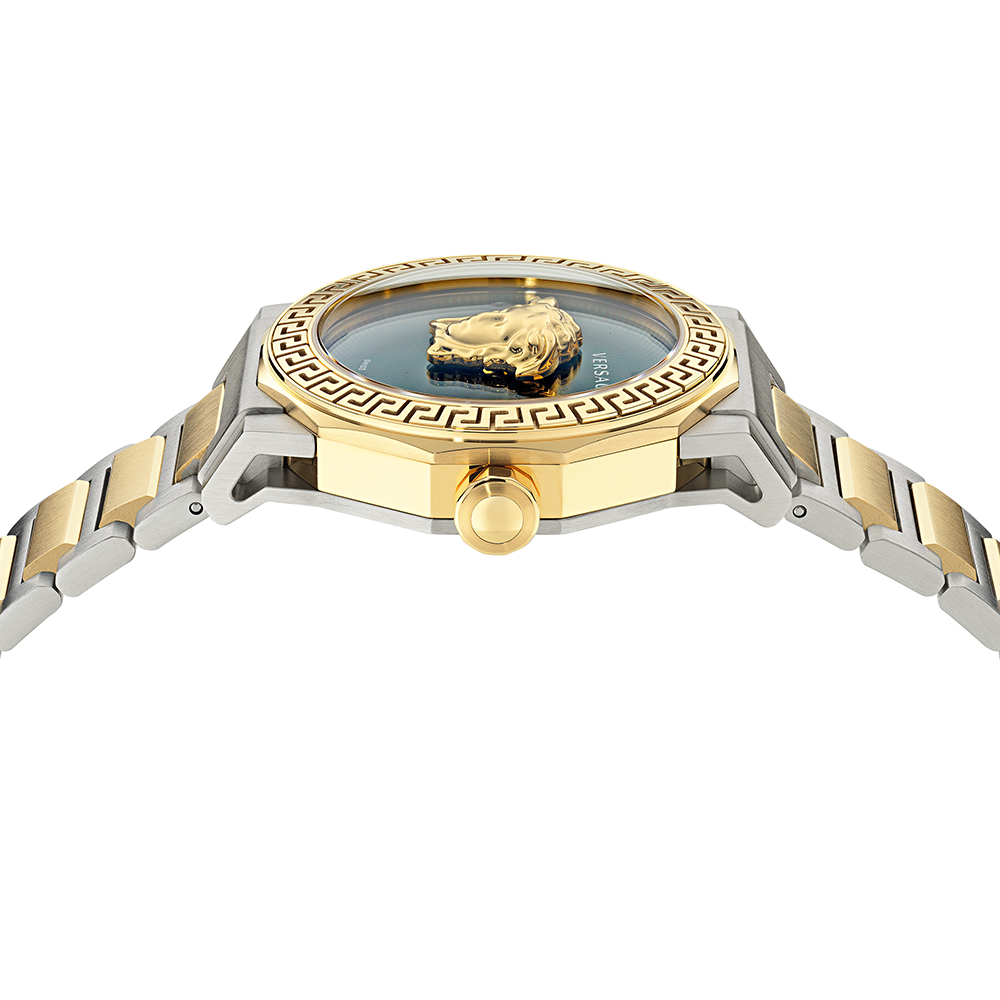Versace Medusa Deco VE7B00323 Quartz Ανοξείδωτο ατσάλι Μπρασελέ Πράσινο χρώμα καντράν Επιχρυσωμένη στεφάνη