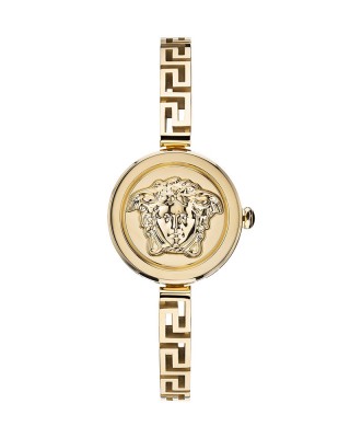 Versace Medusa Secret VEZ500221 Quartz Επιχρυσωμένο ανοξείδωτο ατσάλι Μπρασελέ Μαύρο χρώμα καντράν