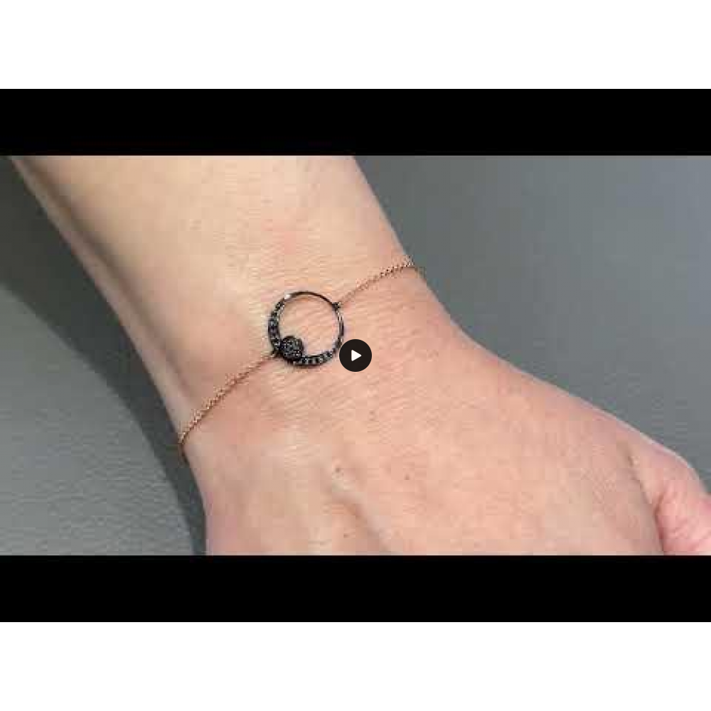 Βραχιόλι Crescent Full Black color Brilliant Ροζ χρυσός Κ14 με μαύρη επιμετάλλωση Κωδικός 11505