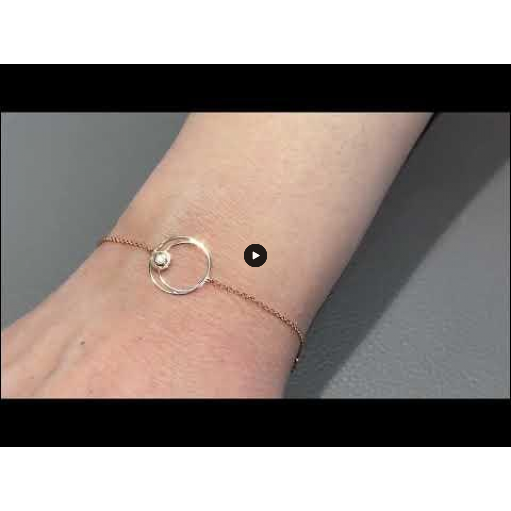 Βραχιόλι Crescent Single Brilliant Ροζ χρυσός Κ14 Κωδικός 6270
