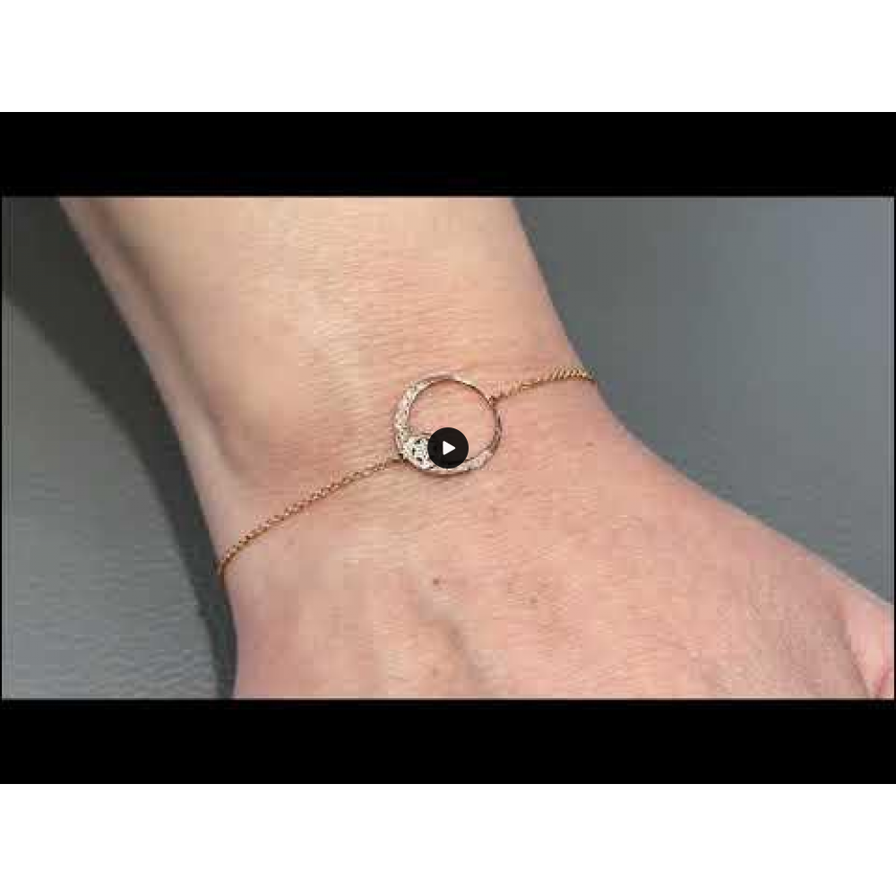 Βραχιόλι Crescent Full Brilliant Ροζ χρυσός Κ14 Κωδικός 6815