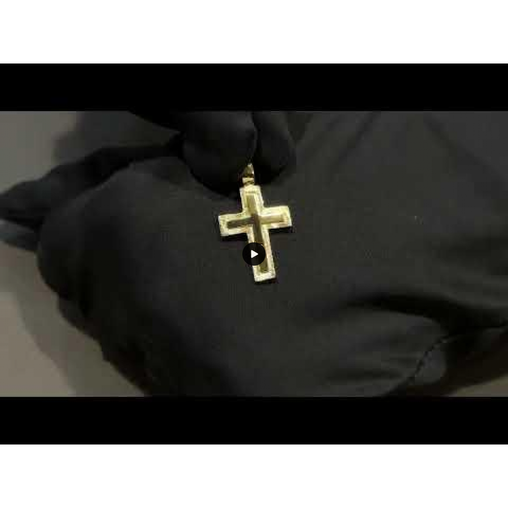 Αντρικός σταυρός Κίτρινος χρυσός K14 Aneli collection Κωδικός 013838