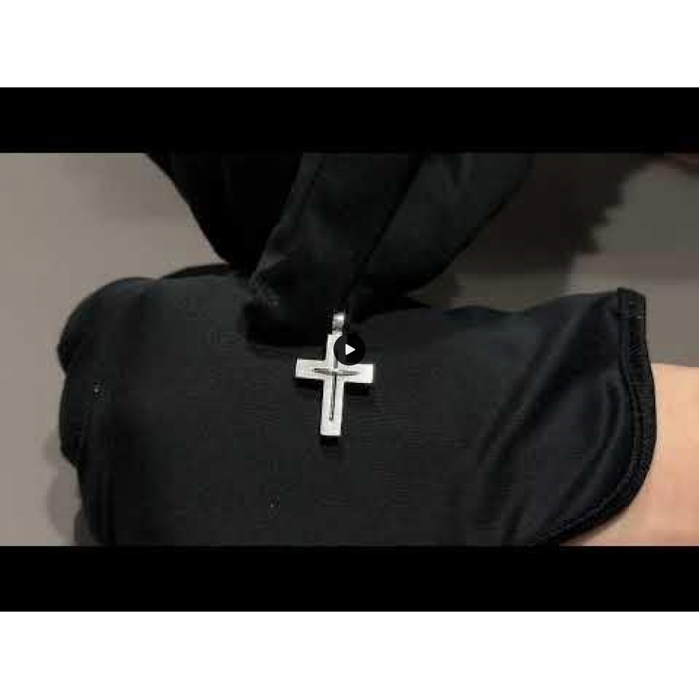 Αντρικός σταυρός Λευκός χρυσός Κ18 Aneli collection Κωδικός 004190