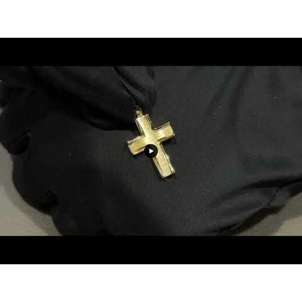 Αντρικός σταυρός Κίτρινος χρυσός K14 Aneli collection Κωδικός 013840