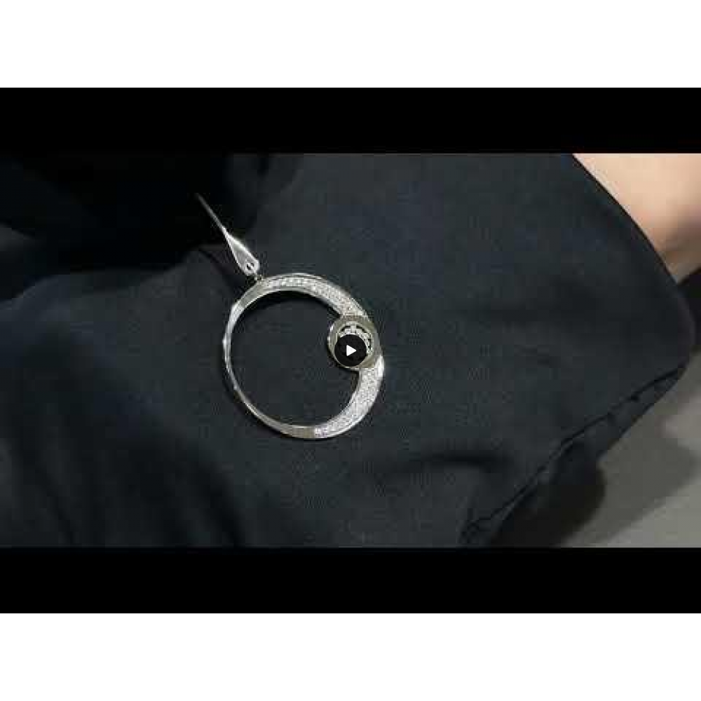 Σκουλαρίκια Crescent Large Full Brilliant Λευκός χρυσός Κ14 Κωδικός 6805