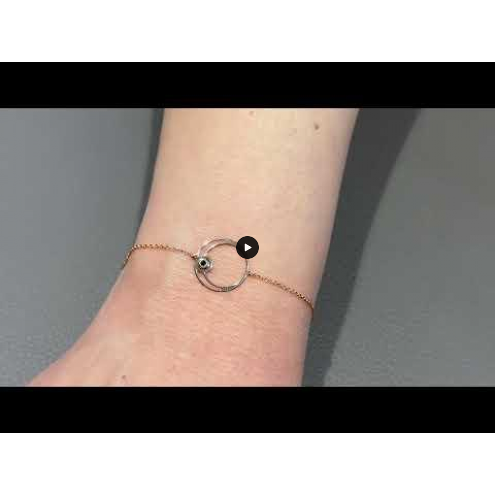 Βραχιόλι Crescent Single Black color Brilliant Ροζ χρυσός Κ14 Κωδικός 9242