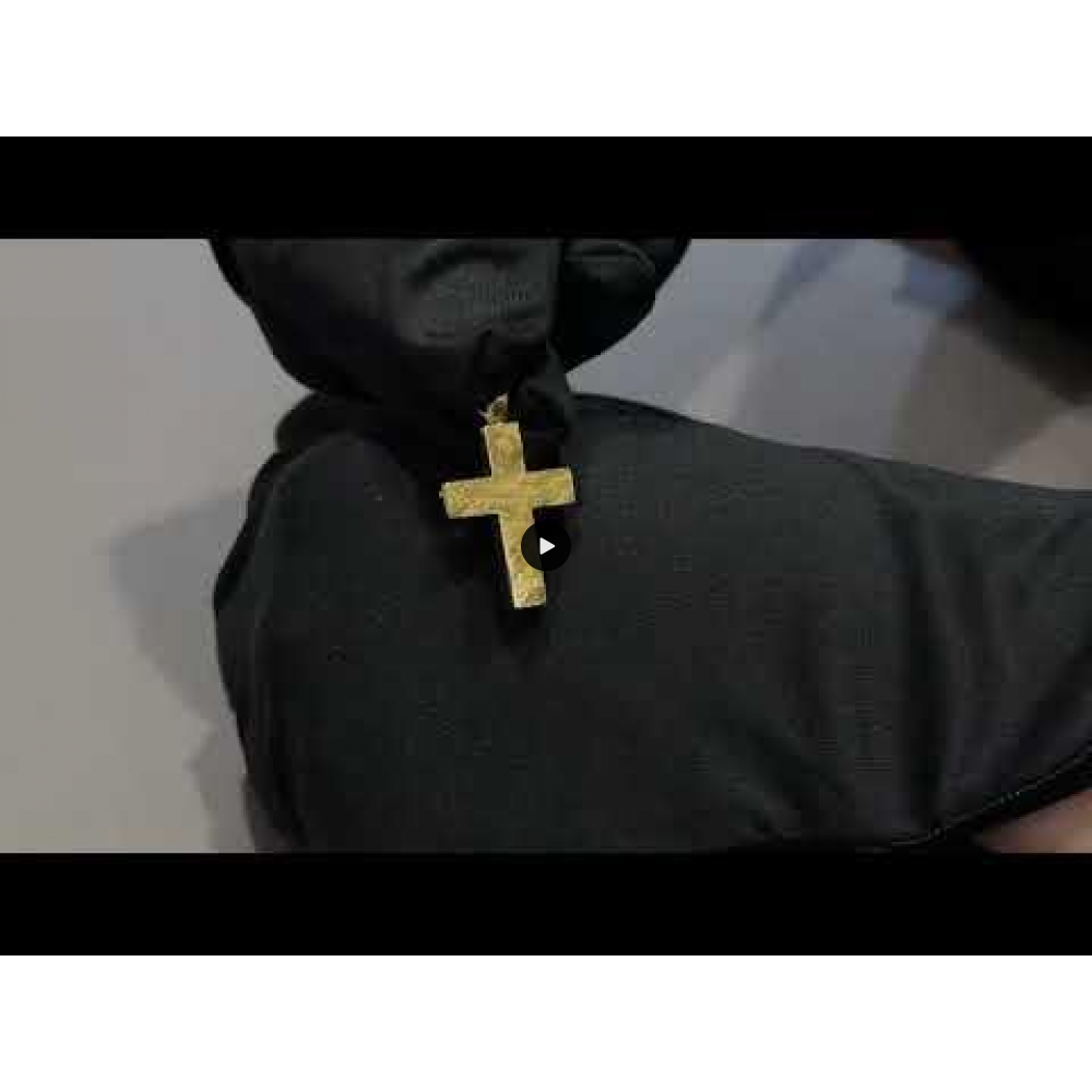 Αντρικός σταυρός Κίτρινος χρυσός K14 Aneli collection Κωδικός 005913