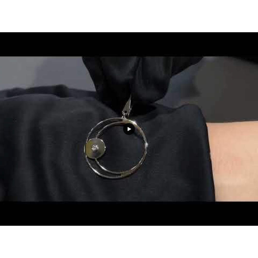 Σκουλαρίκια Crescent Large Single Brilliant Λευκός χρυσός Κ14 Κωδικός 9234