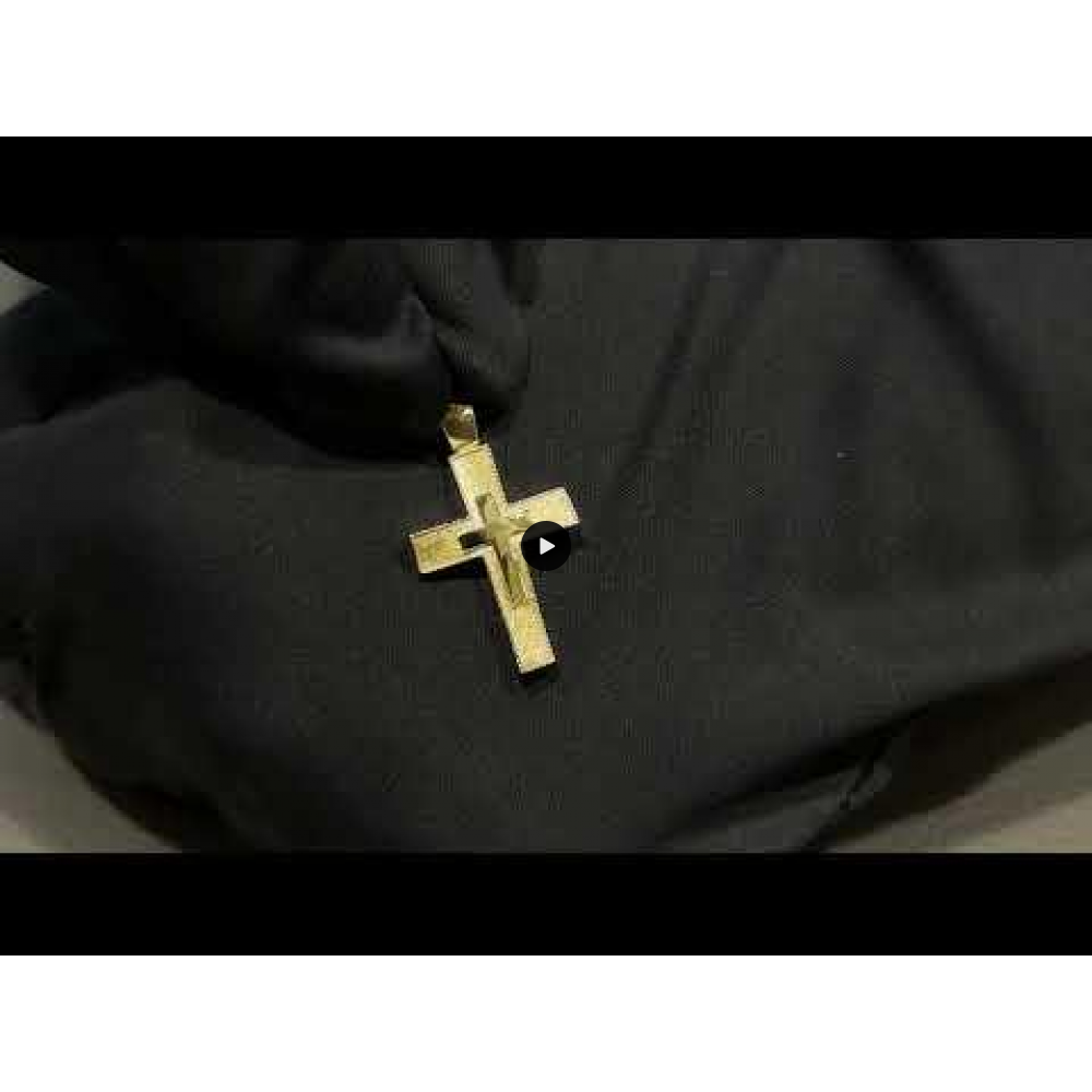 Αντρικός σταυρός Κίτρινος χρυσός K14 Aneli collection Κωδικός 013842