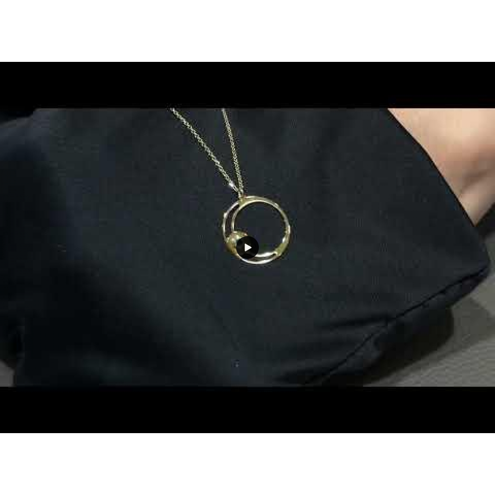 Κολιέ Crescent Small Single Ocean Blue Brilliant Κίτρινος χρυσός Κ14 Κωδικός 9260
