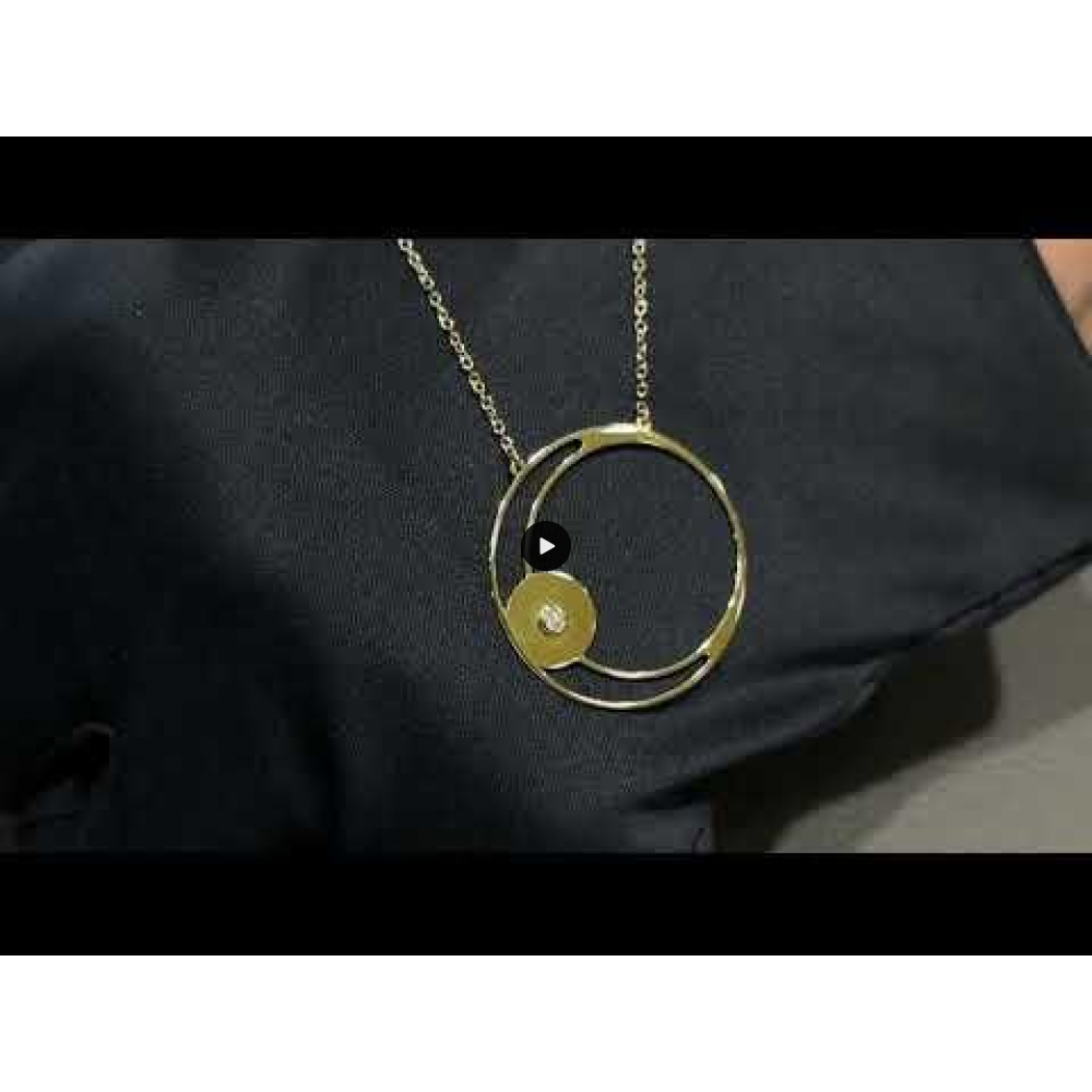 Κολιέ Crescent Large Single Brilliant Κίτρινος χρυσός Κ14 Κωδικός 6809