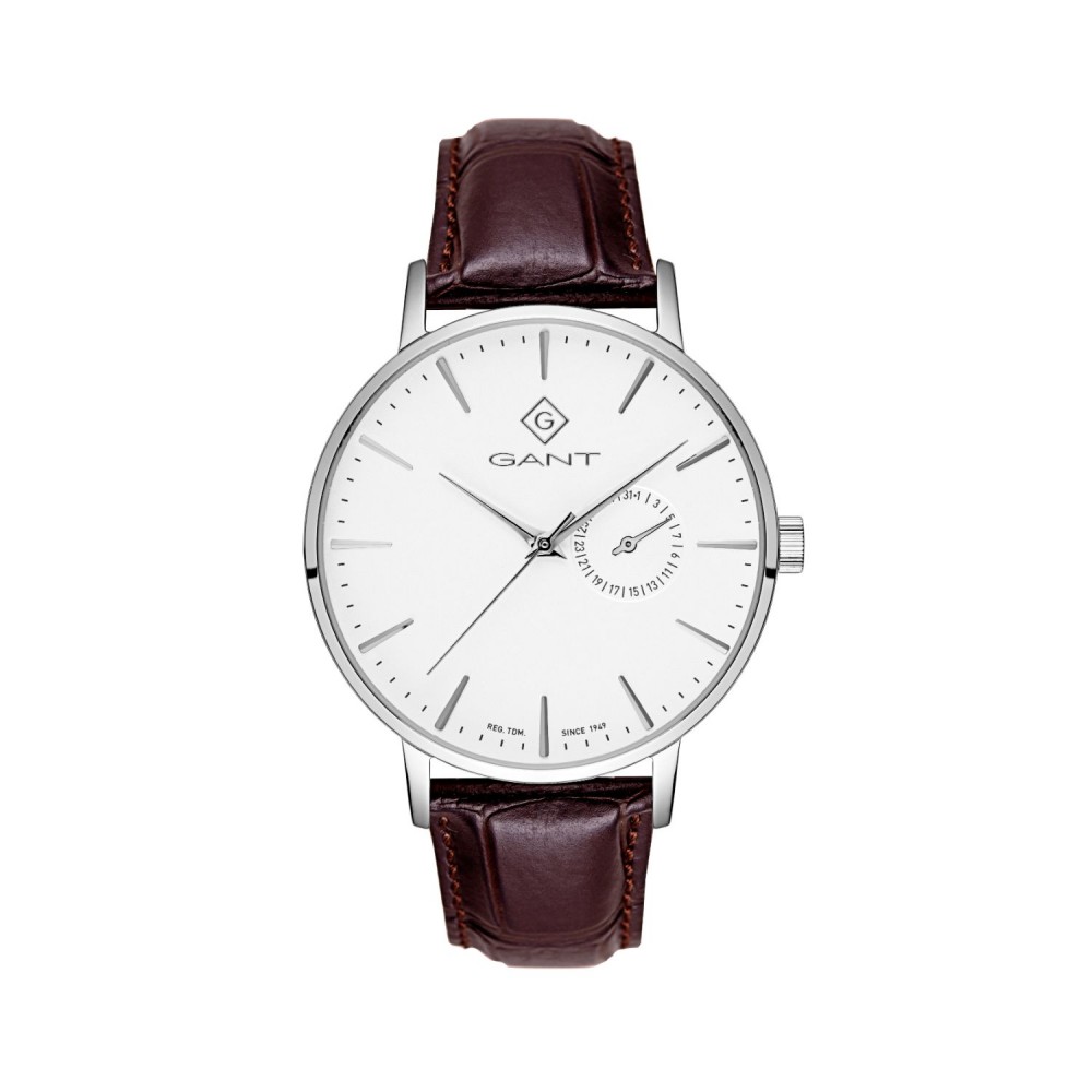 Gant Park Hll III G105001 Quartz Stainless steel Brown color leather strap White color dial