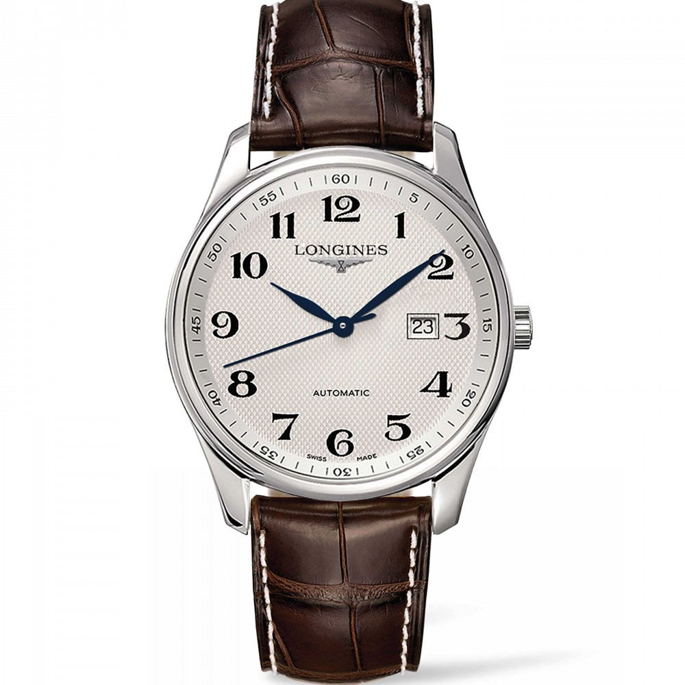 Longines Master Collection L2.893.4.78.3 Αυτόματο Ανοξείδωτο ατσάλι Δερμάτινο λουρί καφε χρώματος Λευκό χρώμα καντράν