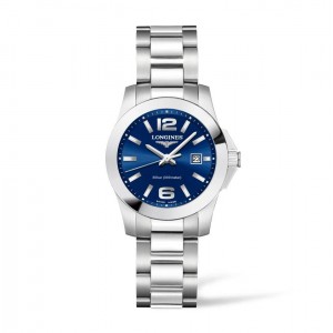 Longines Conquest L3.377.4.96.6 Quartz Stainless steel Bracelet Blue color dial