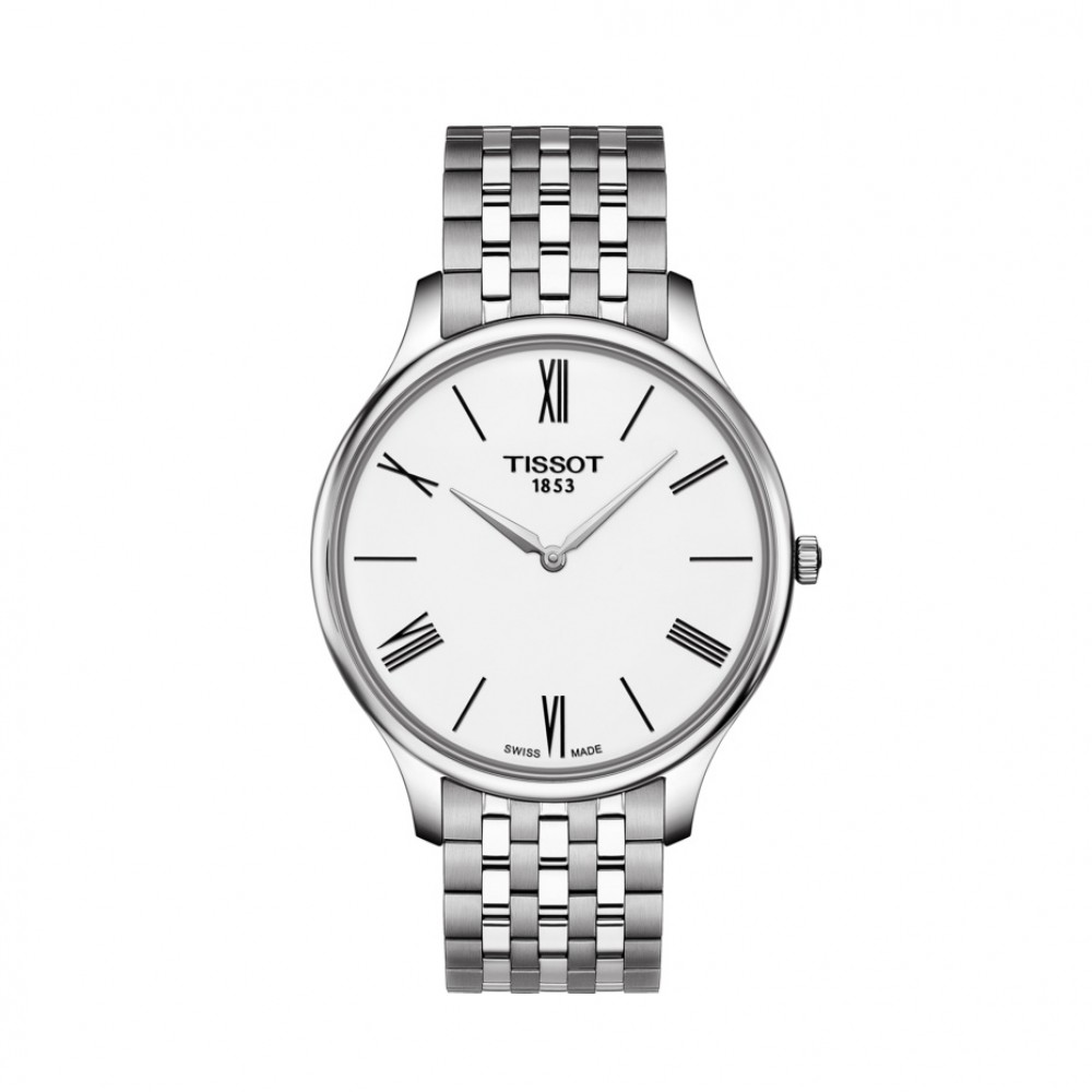 TISSOT Tradition T063.409.11.018.00 Quartz Ανοξείδωτο ατσάλι Μπρασελέ Λευκό χρώμα καντράν