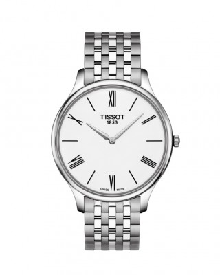 TISSOT Tradition T063.409.11.018.00 Quartz Ανοξείδωτο ατσάλι Μπρασελέ Λευκό χρώμα καντράν