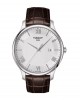 TISSOT  T-Classic Tradition T063.610.16.038.00 Quartz Ανοξείδωτο ατσάλι Καφε δερμάτινο λουρί Λευκό χρώμα καντράν