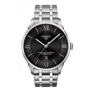 TISSOT Chemin Des Tourelles T099.407.11.058.00 Quartz Ανοξείδωτο ατσάλι Μπρασελέ Μαύρο χρώμα καντράν