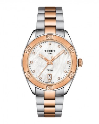 TISSOT PR 100 T101.910.22.116.00 Ανοξείδωτο ατσάλι Μπρασελέ Φιλντίσι χρώμα καντράν Διαμάντια