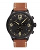 TISSOT T-Sport chrono XL T116.617.36.057.00 Quartz Ανοξείδωτο ατσάλι Καφε δερμάτινο λουρί Μαύρο χρώμα καντράν