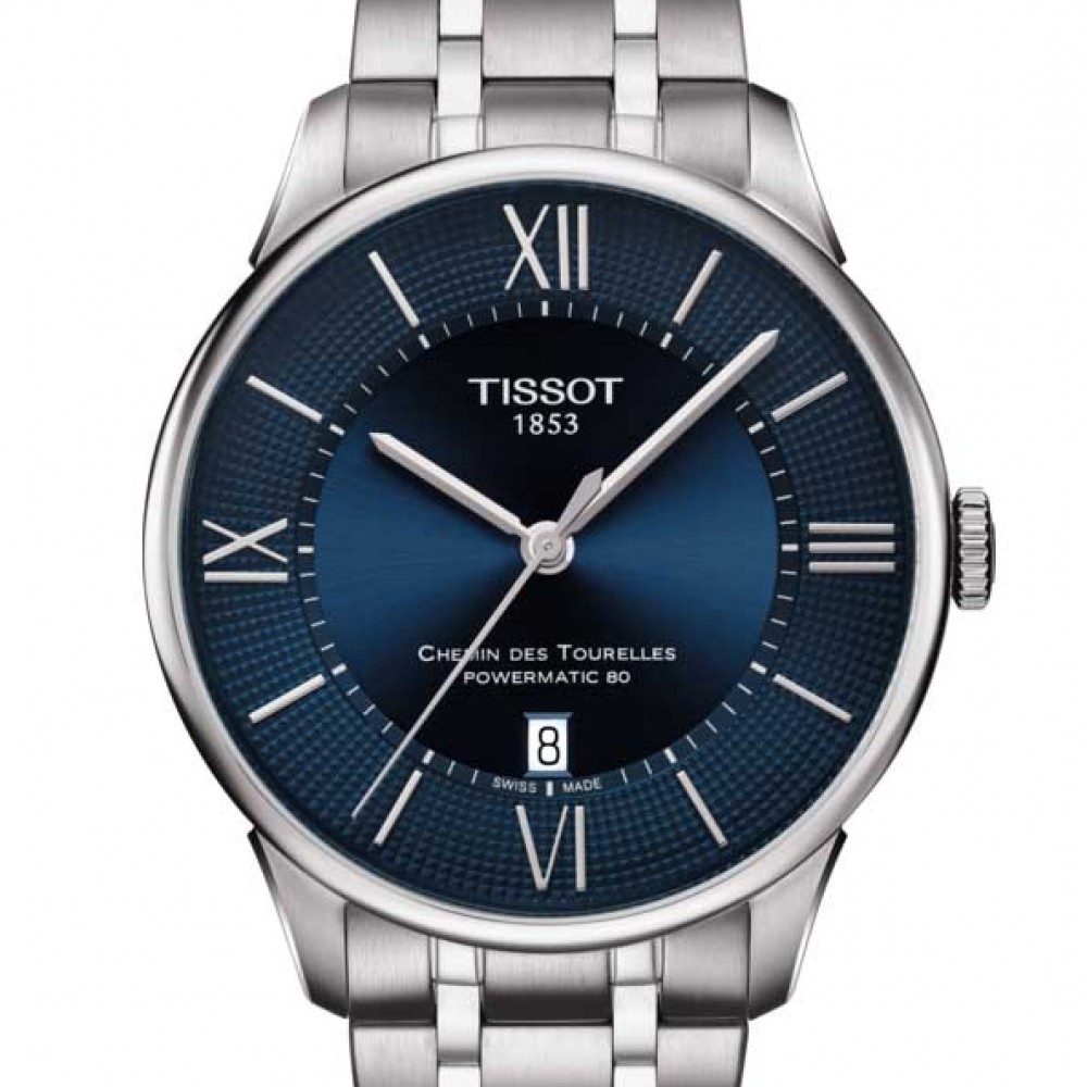TISSOT Chemin Des Tourelles Powermatic 80 T099.407.11.048.00 Ανοξείδωτο ατσάλι Μπρασελέ Μπλε χρώμα καντράν