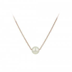 Necklace Pink gold K14 with pearl Code 004240