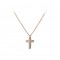 Cross with chain Pink gold K14 and Brilliant cut Code 005200